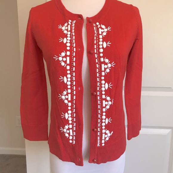 NWT Merona orange beaded cardigan size XS - Picture 1 of 5